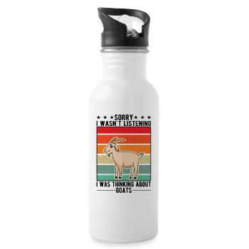 Chèvres Cadeau Chèvre Hôte Chèvre - Gourde avec paille intégrée - blanc - Droite
