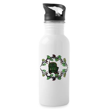 Spring Nature Nature Lovers Alps Mountaineers - Water bottle with straw - white - Right