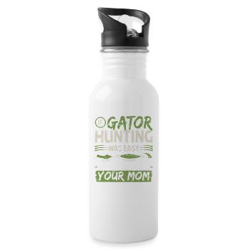 Si la chasse au gator était facile, drôle de chasseur d’alligators - Gourde avec paille intégrée - blanc - Droite