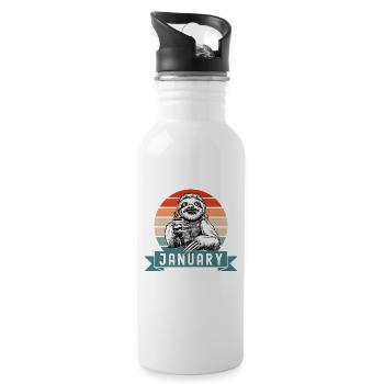 Legends Were Born In January 2001 Sloth Sloth - Water bottle with straw - white - Right