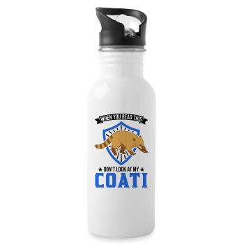 Coati Gift Proboscis Coati - Water bottle with straw - white - Right