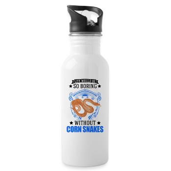Corn Snake Cadeau Corn Snake - Gourde avec paille intégrée - blanc - Droite
