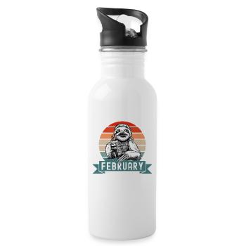 Legends Were Born In February 1975 Sloth Sloth - Water bottle with straw - white - Right