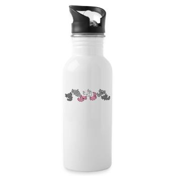 Demigirl Flag Pride LGBTQ süße Axolotl - Trinkflasche mit integriertem Trinkhalm - Weiß - Rechts