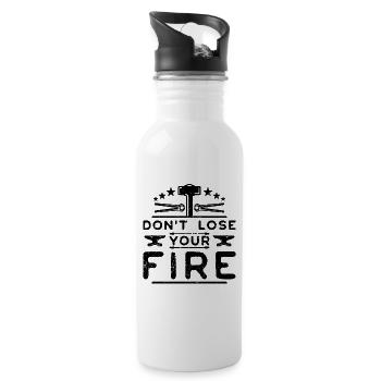 Don't Lose Your Fire Forging Goldsmith Blacksmiths - Water bottle with straw - white - Right