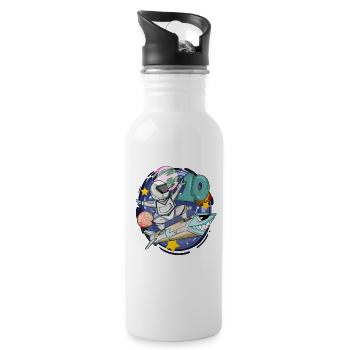10e anniversaire - Cadeau de garçon astronaute de 10 ans - Gourde avec paille intégrée - blanc - Droite