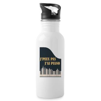 J'Peux Pas J'Ai Piano Cadeau Orchestre Pianiste - Gourde avec paille intégrée - blanc - Droite