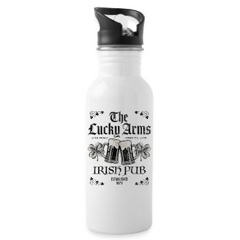 Lucky Arms Irish Pub - Water bottle with straw - white - Right