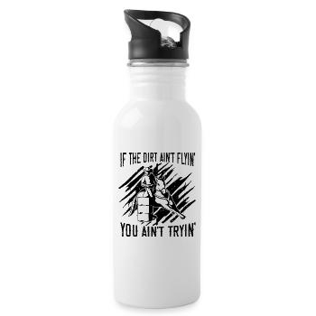 If The Dirt Ain't Horse Racing Equine Horse Racer - Trinkflasche mit integriertem Trinkhalm - Weiß - Rechts