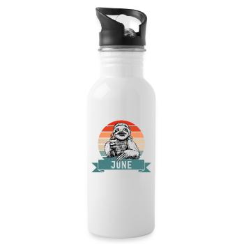 Legends Were Born In June 1968 Sloth Sloth - Water bottle with straw - white - Right