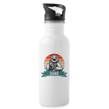 Legends Were Born In June 1966 Sloth Sloth - Water bottle with straw - white - Right