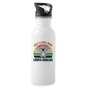 Only a girl who loves koalas - cute koala - Water bottle with straw - white - Right
