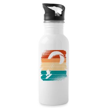 Kitesurfer Kiteboard Kitesurfen Kitesurf - Trinkflasche mit integriertem Trinkhalm - Weiß - Rechts