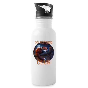 Roter Panda - Trinkflasche mit integriertem Trinkhalm - Weiß - Rechts