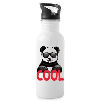 cooler Panda - Trinkflasche mit integriertem Trinkhalm - Weiß - Rechts