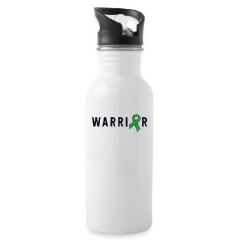 Mental Health Warrior Green Ribbon Bewusstsein - Trinkflasche mit integriertem Trinkhalm - Weiß - Rechts