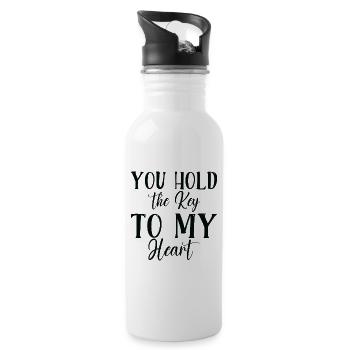 You Hold The Key To My Heart - Water bottle with straw - white - Right