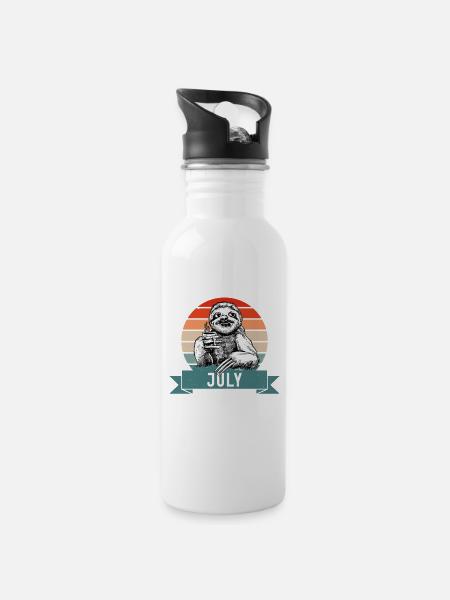 Legends Were Born In Juli 1977 Faultier Sloth - Trinkflasche mit integriertem Trinkhalm - Weiß