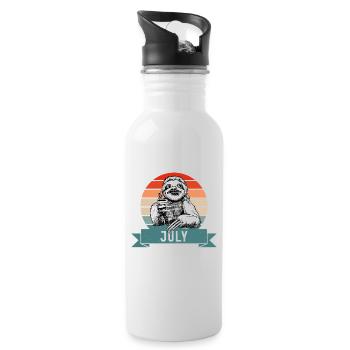Legends Were Born In July 1983 Sloth Sloth - Water bottle with straw - white - Right