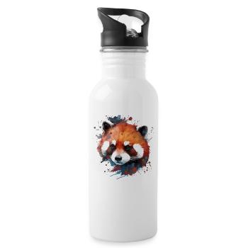 Cute red panda colorful for red panda lovers - Water bottle with straw - white - Right