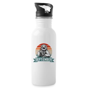Legends Were Born In September 1975 Faultier Sloth - Water bottle with straw - white - Right