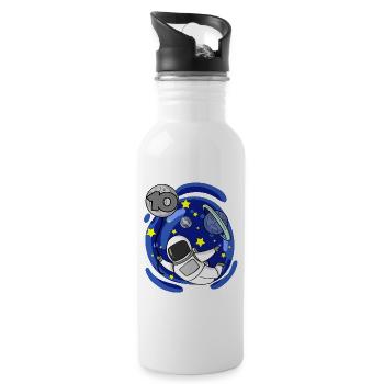 10 Jahre Geburtstag Junge Geschenk - Trinkflasche mit integriertem Trinkhalm - Weiß - Rechts
