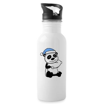 Panda - Gourde avec paille intégrée - blanc - Droite