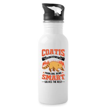 Coati Gift Coati Proboscis - Water bottle with straw - white - Right