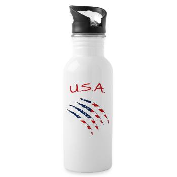 USA claw cuts America - Trinkflasche mit integriertem Trinkhalm - Weiß - Rechts
