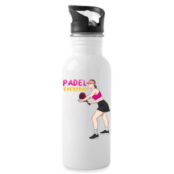Padel Paddle Raquette Tennis Sport I Cadeau - Gourde avec paille intégrée - blanc - Droite