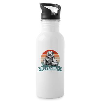 Legends Were Born In November 2001 Faultier Sloth - Water bottle with straw - white - Right