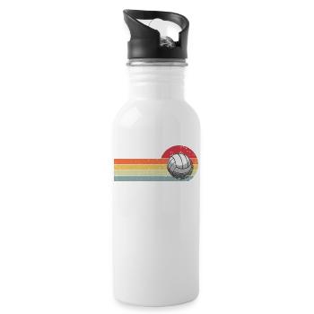 Volleyball Retro Vintage - Trinkflasche mit integriertem Trinkhalm - Weiß - Rechts