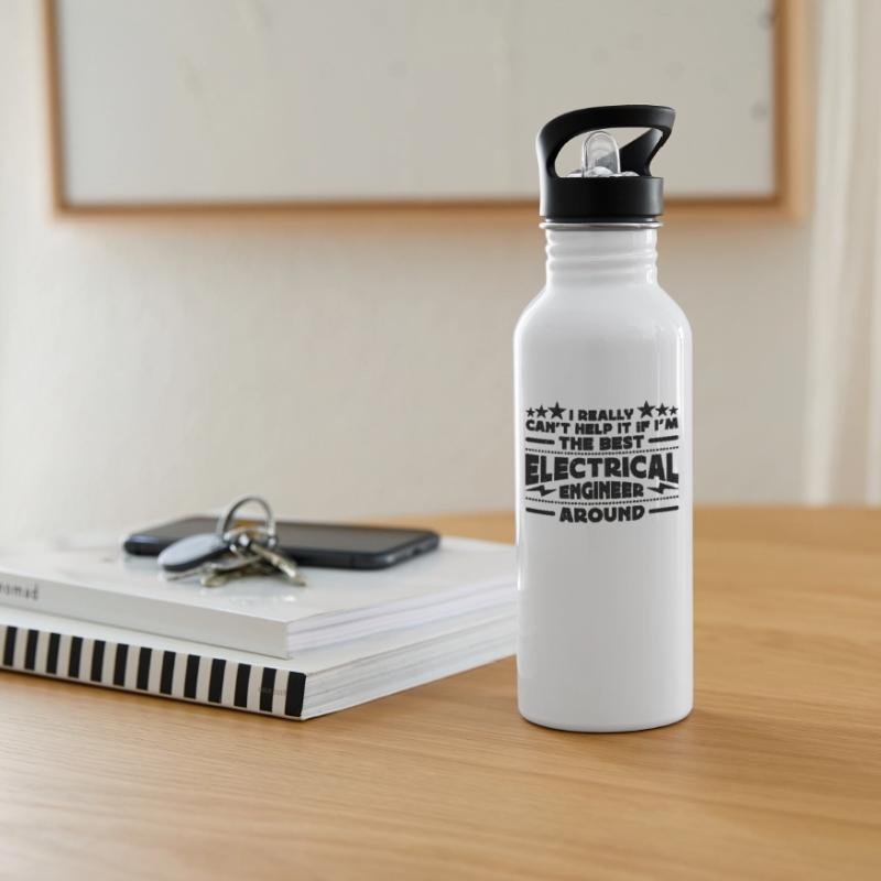 I Really Can't Help Technician Electrical Engineer Trinkflasche mit integriertem Trinkhalm