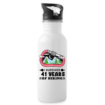Mountain Wanderer 41st birthday 41 years old gift - Water bottle with straw - white - Right