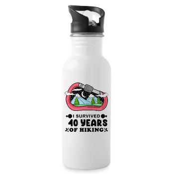 Wanderer 40. Geburtstag 40 Jahre alt Geschenk - Trinkflasche mit integriertem Trinkhalm - Weiß - Rechts