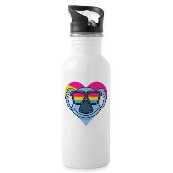 Pansexual Koala Heart Gift - Water bottle with straw - white - Right