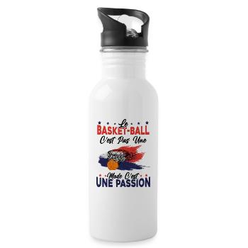 le basket ball Est Une Passion Cadeau - Gourde avec paille intégrée - blanc - Droite