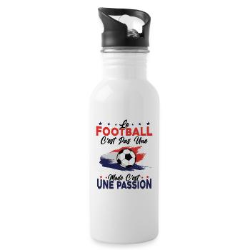 le football Est Une Passion joueur de foot - Gourde avec paille intégrée - blanc - Droite