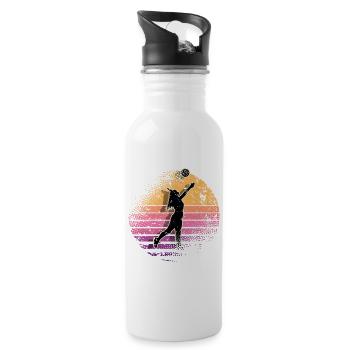 Volleyball - Trinkflasche mit integriertem Trinkhalm - Weiß - Rechts