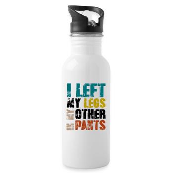 I left my legs in my other pants - Trinkflasche mit integriertem Trinkhalm - Weiß - Rechts