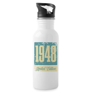 1948 Anniversaire de naissance Année de naissance - Gourde avec paille intégrée - blanc - Droite