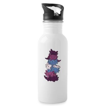 Drapeau non conforme Fierté LGBTQ Axolotl - Gourde avec paille intégrée - blanc - Droite