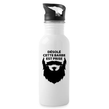 Désolé cette barbe est prise - Gourde avec paille intégrée - blanc - Droite