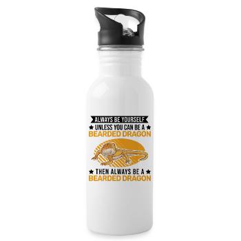 Always be yourself Bearded Dragon Bartagame Pogona - Water bottle with straw - white - Right