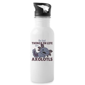 les meilleures choses dans la vie sont Axolotls süße Axololt - Gourde avec paille intégrée - blanc - Droite