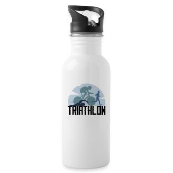 Triathlon Laufen - Trinkflasche mit integriertem Trinkhalm - Weiß - Rechts