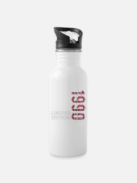 1990 Limited Edition - Trinkflasche mit integriertem Trinkhalm - Weiß