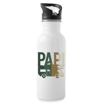 PAPI en Camping-car camouflage chasse et pêche - Gourde avec paille intégrée - blanc - Droite