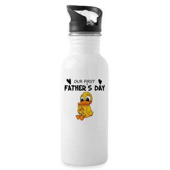 Vatertag - erster Vatertag Geschenk - Trinkflasche mit integriertem Trinkhalm - Weiß - Rechts