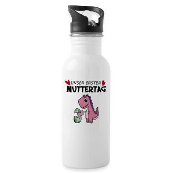 Muttertag - erster Muttertag Geschenk - Trinkflasche mit integriertem Trinkhalm - Weiß - Rechts